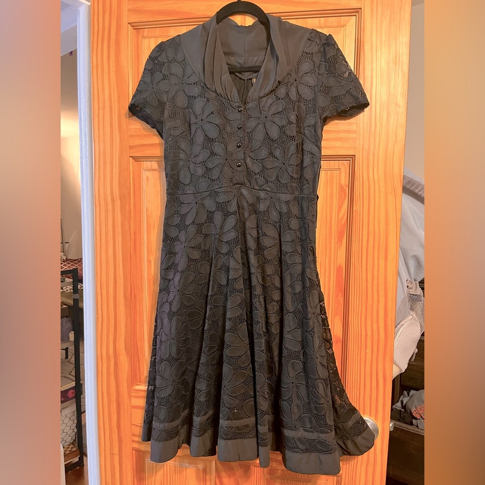 1950s style black lace dress Size L